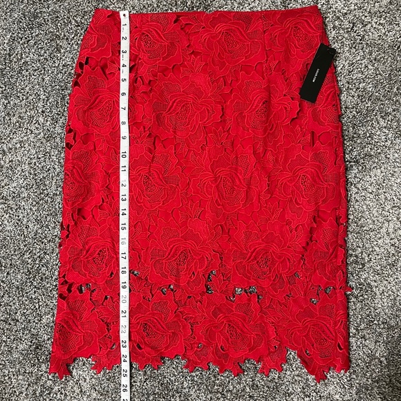 Lulus Dream Red Lace Pencil Skirt; New with Tags; Large - Picture 13 of 16